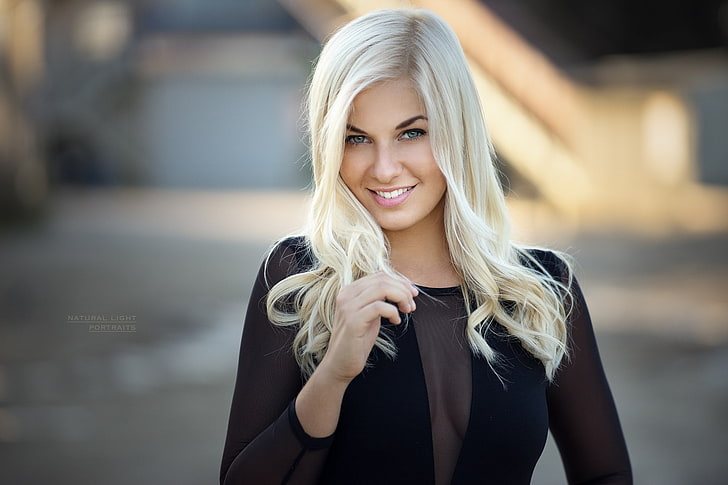 women, smiling, blonde, face, portrait, see-through clothing
