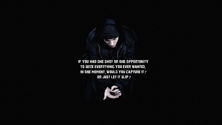 HD wallpaper: Slim Shady with text overlay, Eminem, rap, hip hop,  motivational | Wallpaper Flare