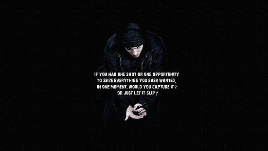 HD wallpaper: typography, lyrics, Eminem, hip hop, motivational, music, men  | Wallpaper Flare