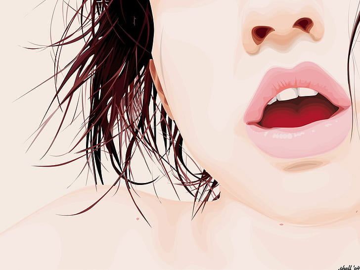 Girl Lips Vector, HD wallpaper