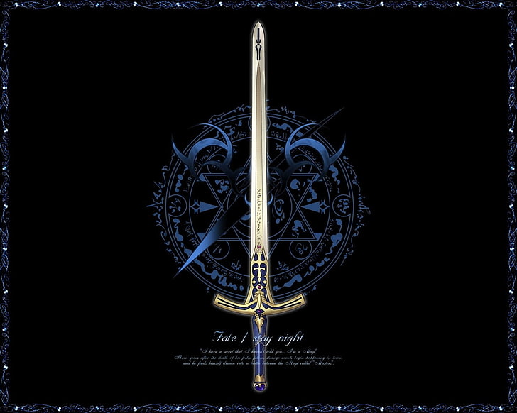 sword, fantasy art, Fate/Stay Night, no people, metal, transfer print