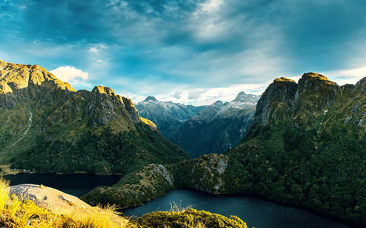 green mountain, new zealand fiordland national park, mountains, HD wallpaper