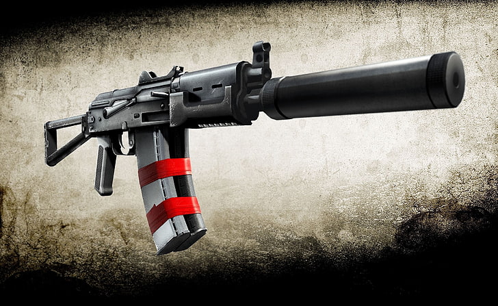 Battlefield Bad Company 2 Weapon, black AK47 rifle, Games, video game