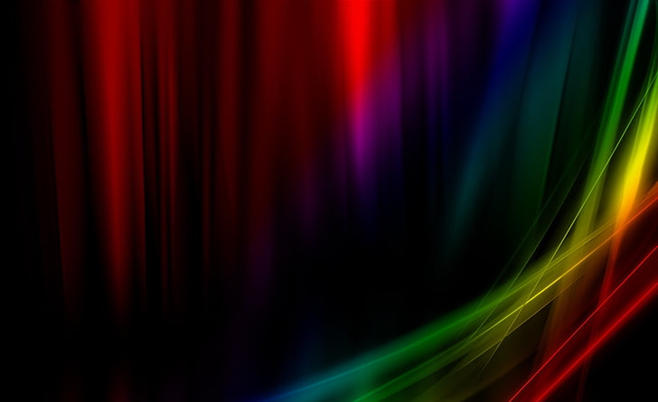 Rainbow Aurora Vista, multicolored 3D art wallpaper, Windows