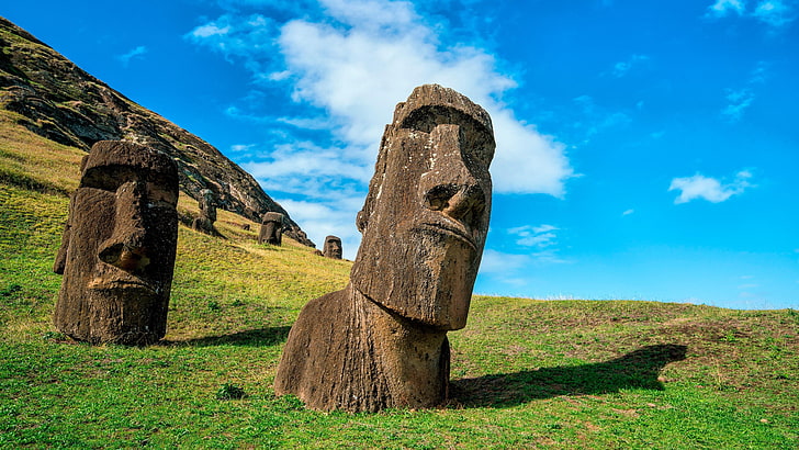 rapa nui, eastern island, isla de pascua, statue, national park, HD wallpaper