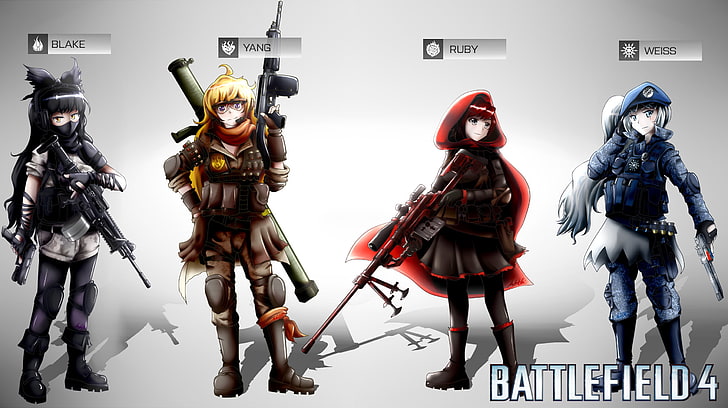 Battlefield 4 wallapper, RWBY, Blake Belladonna, Weiss Schnee, HD wallpaper