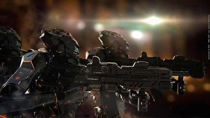 HD wallpaper: artwork digital art soldier futuristic cyborg neo 