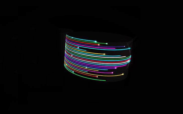 abstract, colorful, black background, simple, lines, multi colored