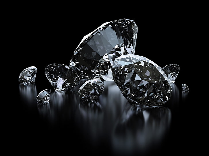 HD wallpaper: clear diamond fragment, stones, cut, diamonds, black  background | Wallpaper Flare