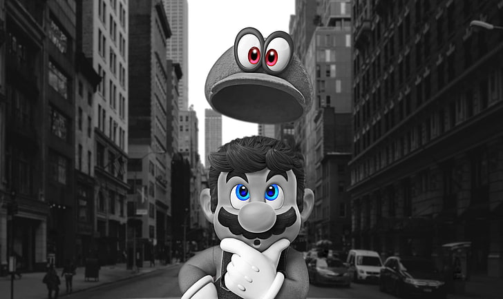 Mario, Super Mario Odyssey, building exterior, city, representation, HD wallpaper