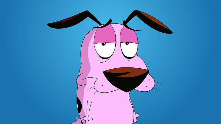 courage the cowardly dog illustration, TV Show, pink color, one person