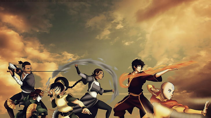Aang, Avatar: The Last Airbender, Katara, Sokka, Toph Beifong, HD wallpaper