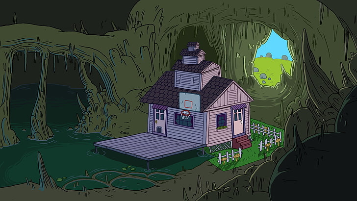 purple house cartoon character, Adventure Time, architecture