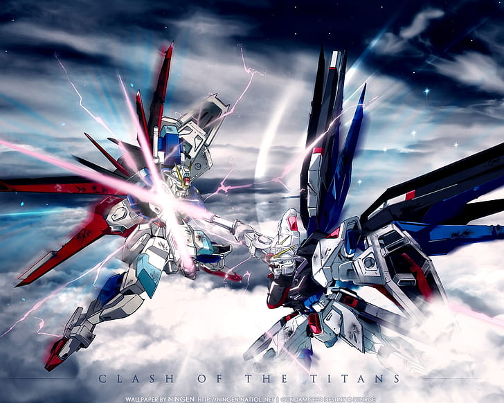 clash of the titans ningen s gundam seed clash of 1280x1024  Anime Gundam Seed HD Art