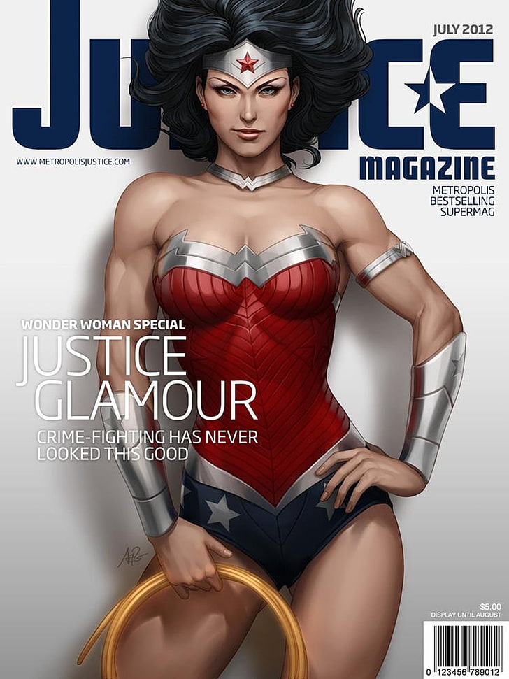 Justice League Wonder Woman magazine cover, untitled, superhero, HD wallpaper