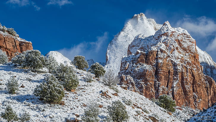 Zion National Park in Winter, Utah, HD wallpaper
