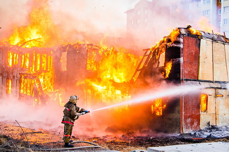 fire, destruction, fire man, burning, fire - natural phenomenon, HD wallpaper
