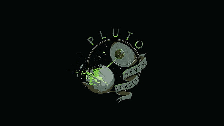 Pluto labeled clip art, minimalism, Star Wars, humor, simple background, HD wallpaper