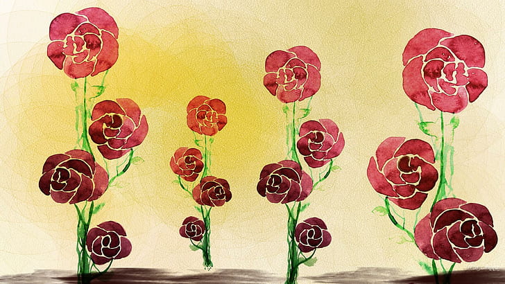 Roses In A Row, firefox persona, paint, abstract, flowers, 3d and abstract