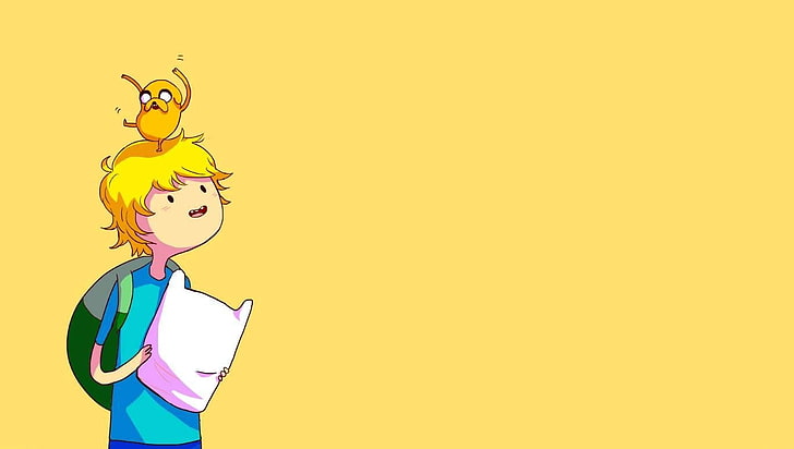 Hd Wallpaper Yellow Haired Cartoon Character Illustration Adventure Time Wallpaper Flare