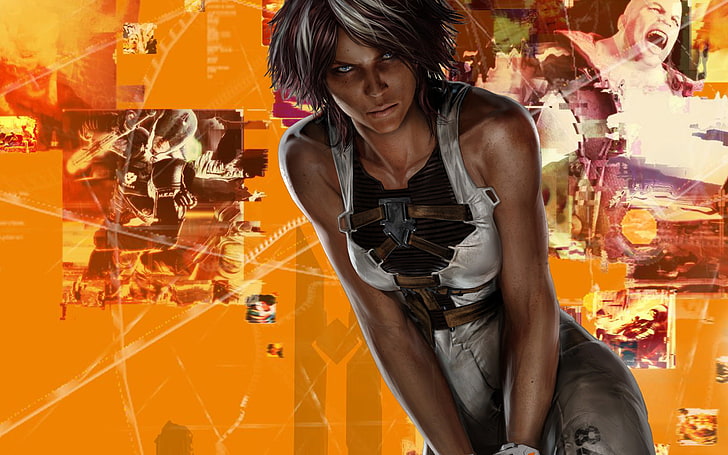 women's grey sleeveless top illustration, cyberpunk, capcom, Adrift, HD wallpaper