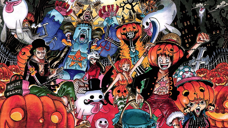 manga, anime, One Piece, Roronoa Zoro, Nico Robin, Sanji, Franky