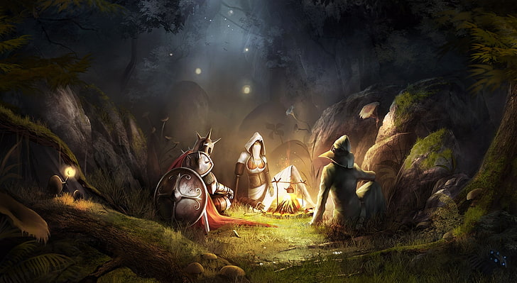 Trine 2 Story Campfire, game wallpaper, Games, trine 2 game, plant, HD wallpaper