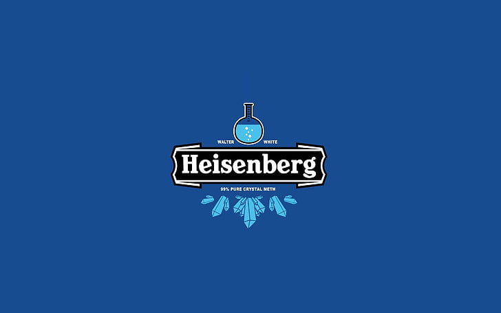 Heisenbert logo, Breaking Bad, TV, Heisenberg, Walter White, blue, HD wallpaper