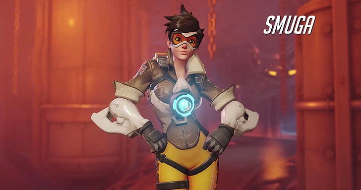Overwatch Smuga wallpaper, video games, Tracer (Overwatch), Lena Oxton