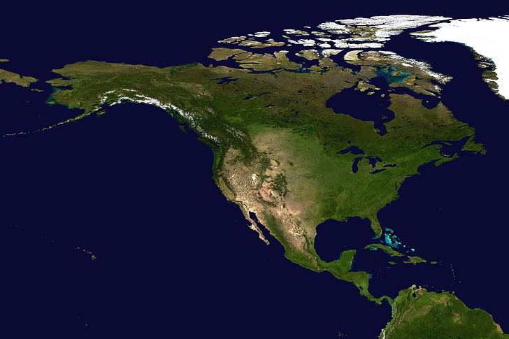 Hd Wallpaper North America Earth Satellite Photo Sea Space