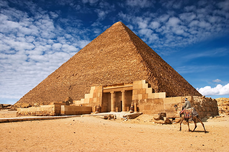 pyramid brown building, landscape, Egypt, architecture, giza, HD wallpaper