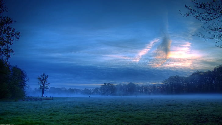nature, landscape, sky, mist, clouds, HD wallpaper