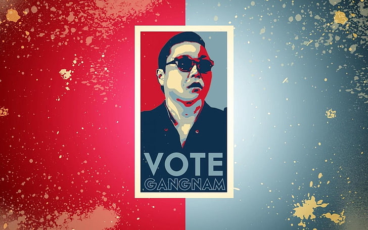 Vote Gangham photo, psy, singer, gangnam style, men, vector, illustration