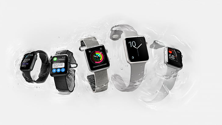 five Apple watches with straps, Apple Watch Series 2, smart watch, HD wallpaper