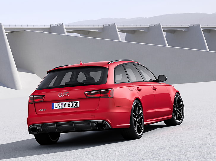 Audi, RS6, car, mode of transportation, motor vehicle, red, HD wallpaper