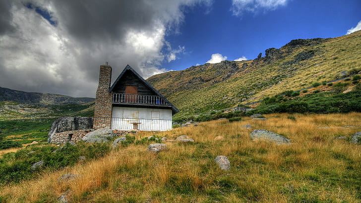 landscape, cabin, HD wallpaper