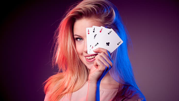 HD wallpaper: card, girl, 4 aces | Wallpaper Flare