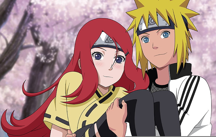 Naruto Shippuden wallpaper, girl, love, red hair, anime, blue eyes, HD wallpaper