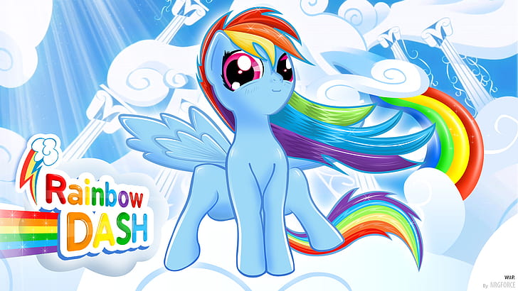 My Little Pony Rainbow Dash Cutie Mark HD, my little pony rainbow dash illustration, HD wallpaper