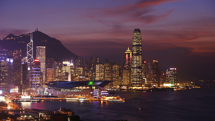 brown buildings, cityscape, Hong Kong, China, building exterior