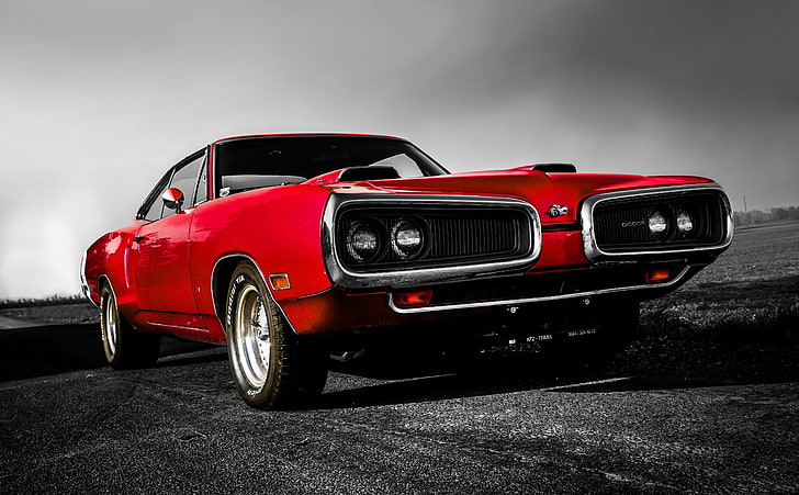 Dodge 44HD Wallpaper Classic Car HD Wallpaper, red classic muscle car coupe