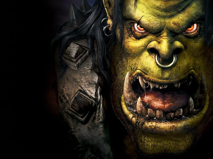 brown and black wooden wall decor, video games, Thrall, Orc, WOW 3, HD wallpaper