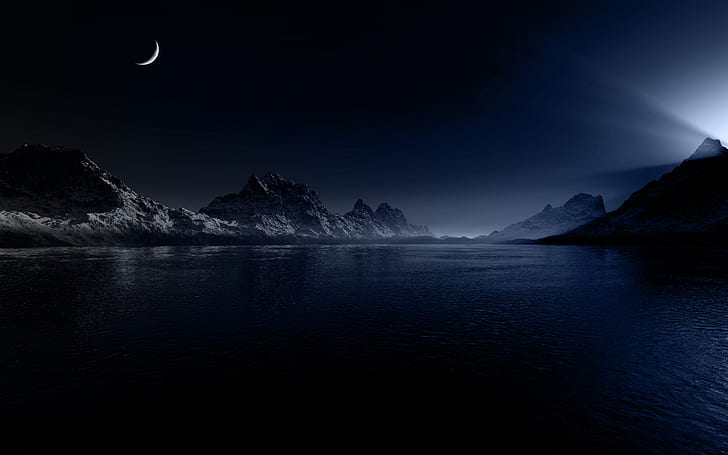 HD wallpaper: Dark Landscape Lake HD, nature | Wallpaper Flare