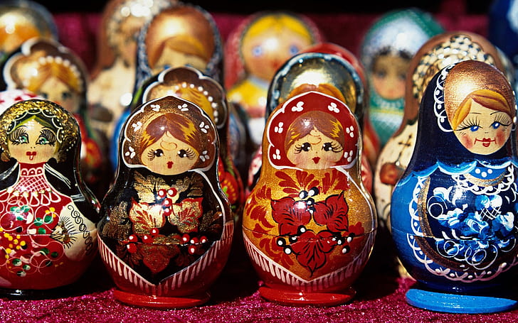 Matroska, russian doll lot, nesting, babushka, HD wallpaper