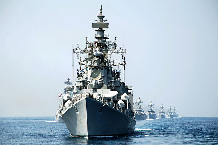 warship, Indian-Navy, nautical vessel, water, sea, transportation, HD wallpaper
