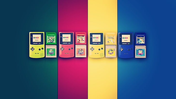 assorted-color Nintendo Game Boy Advance lot, assorted-color Nintendo Game Boy Color consoles