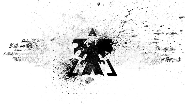 black eagle and triangle logo, Starcraft II, grunge, video games, HD wallpaper