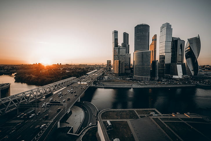 Moscow sun city, MoskovSti, tones, HD wallpaper