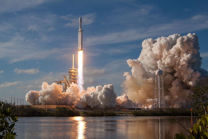 Launch, space, SpaceX, rocket, launching, HD wallpaper