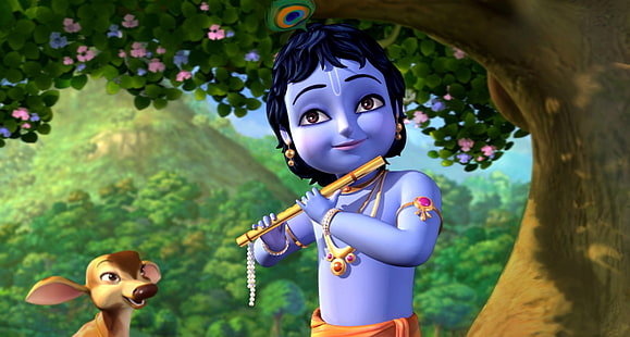 Lord Krishna Animation lord krishna religious hindu god god cartoon  HD phone wallpaper  Peakpx